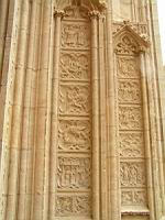 Lyon, Cathedrale Saint Jean, Portail, Porche de gauche, Ebrasements, Plaques decorees (06)
